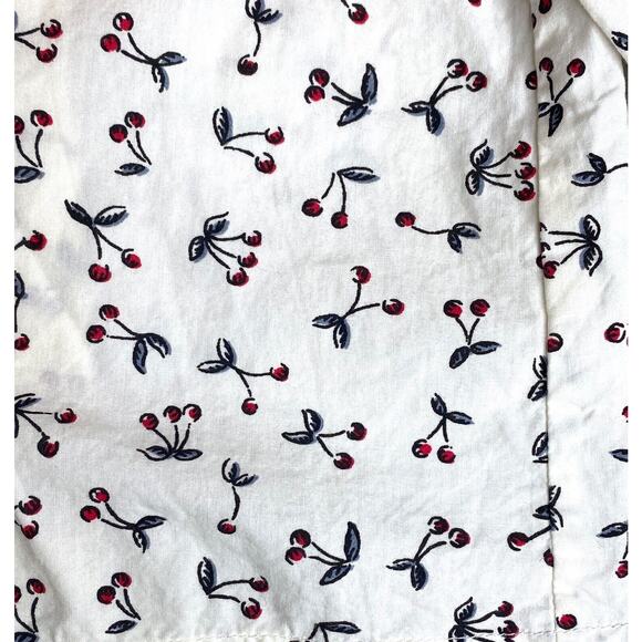 Bonpoint Cherry Print Ruffle Collar Long Sleeve Blouse Girls 12 Mo (6-9 Mo?) - Picture 2 of 4